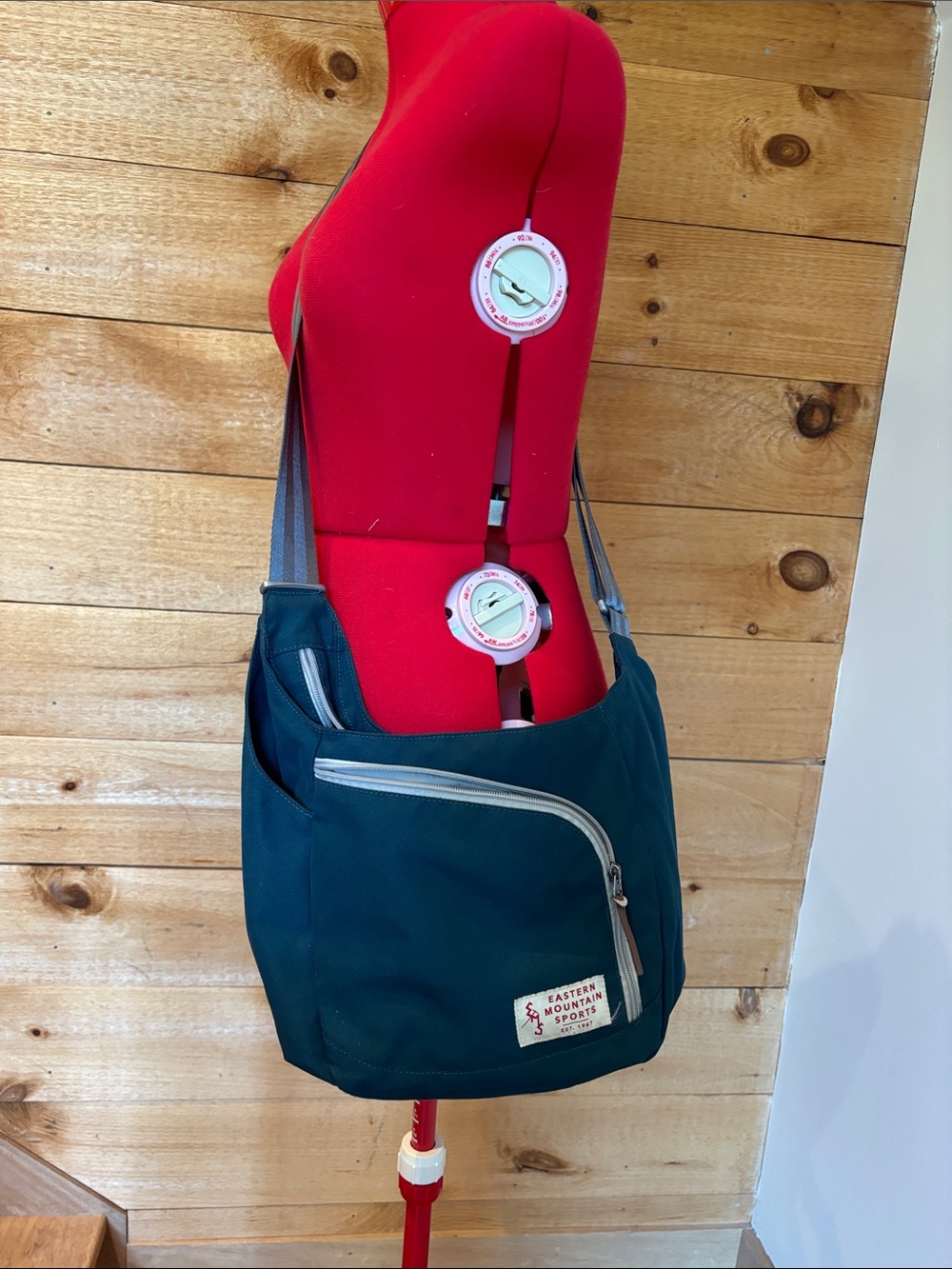 Eastern Mountain Sports Teal Messenger Bag with Gray Strap